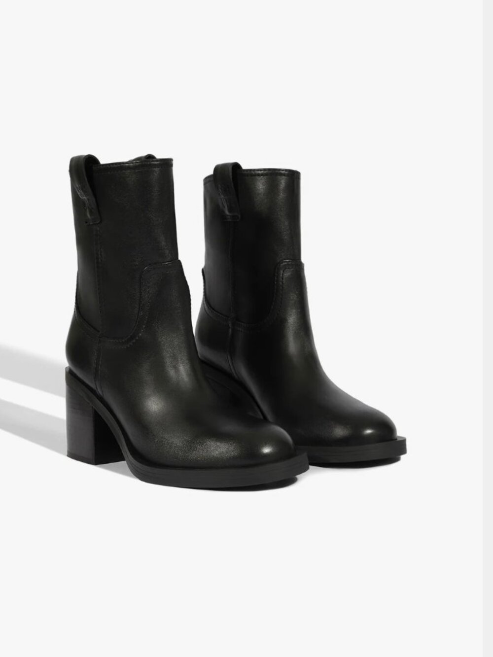 SCHUTZ Wyatt Bootie Black Leather Block Heel 9.5